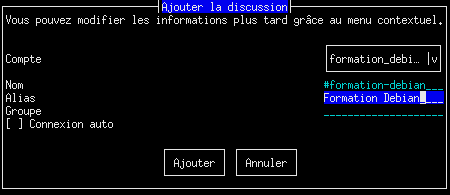 Ajout d'un contact : un canal de discussion