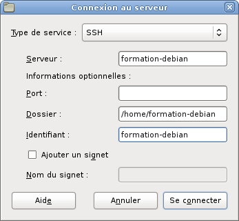 Connexion à un serveur ssh