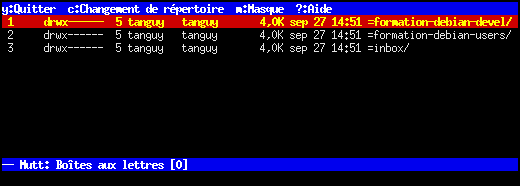 Mutt : liste des boîtes aux lettres