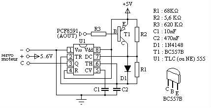 Schéma controle servomoteur