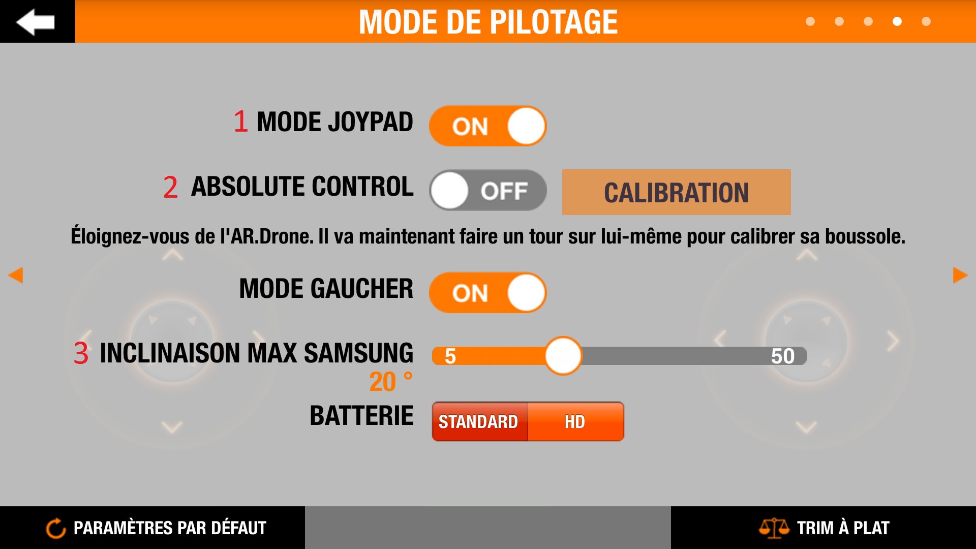 Mode de pilotage